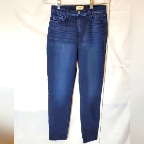 L'agence Dark Blue Size 28 Hi-Rise Straight Leg Jeans NWOT - Picture 1 of 4